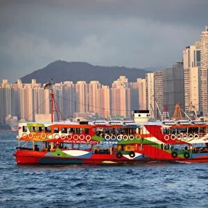 Ferry in Victoria Harbour, Hong Kong, China