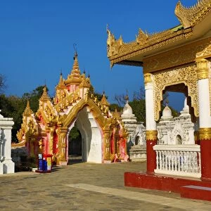Gate and temple at Kuthodaw Pagoda, Mandalay, Myanmar (Burma)