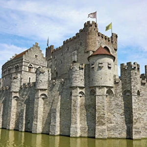 Gravensteen medieval castle and moat, Ghent, Belgium