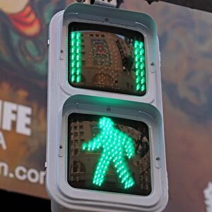Japanese green man walk street traffic light in Asakusa, Tokyo, Japan