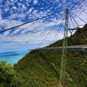 The Langkawi Sky Bridge, the longrest curved bridge, at the peak of Gunung Machinchang, Langkawi, Malaysia