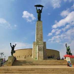 The Liberty Statue on Gellert Hill in Budapest, Hungary