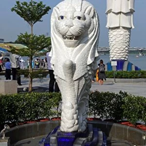 Merlion statue in Merlion Park in Singapore, Republic of Singapore