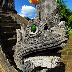 Naga snake statue at Wat Chiang Man Temple in Chiang Mai, Thailand