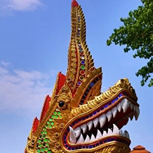 Naga statue at Wat Sum Pow Temple in Chiang Mai, Thailand