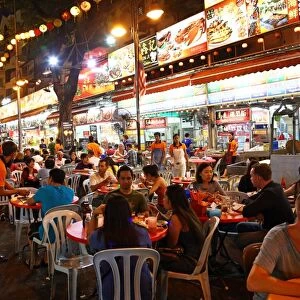 Outdoor restaurants and street food in Jalan Alor in Bukit Bintang in Kuala Lumpur, Malaysia
