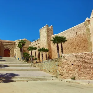 Outer walls of the Kasbah of the Udayas in Rabat, Morocco