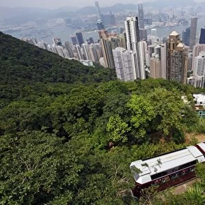 Peak Tram and the Hong Kong Skyline