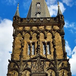 The Powder Tower Gothic Gate in Prague, Czech Republic