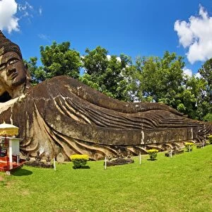 Reclining Buddha statue at the Buddha Park, Vientiane, Laos