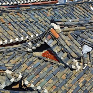 Roofs in the old town of Bukchon Hanok village in Seoul, Korea