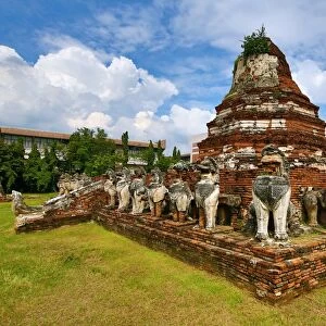 Ruins of Wat Thammikarat Temple, Ayutthaya, Thailand