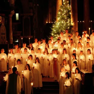 Sankta Lucia candlelight service by the Swedish church in Westminster Cathedral