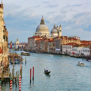 Santa Maria Della Salute and the Grand Canal in Venice, Italy