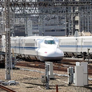 Shinkansen high speed train at Shin-Osaka station, Osaka, Japan