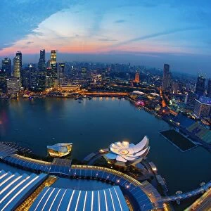 Singapore city skyline and Marina Bay at night, Republic of Singapore