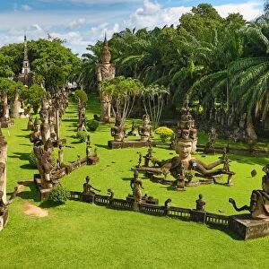 Statues of Buddhas at the Buddha Park, Vientiane, Laos