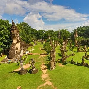 Statues of Buddhas at the Buddha Park, Vientiane, Laos