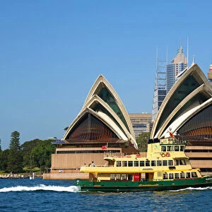 Sydney Opera House and a ferry, Sydney, New South Wales, Australia