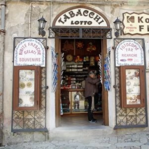 Tourist shop in Erice, Sicily, Italy