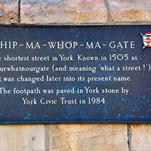 Whip-ma-whop-ma-gate street sign in York, Yorkshire, England
