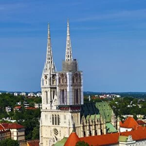 Zagreb Cathedral with tower renovation in Zagreb, Croatia