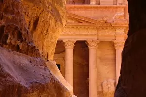 Petra, Jordan Collection: Al-Khazneh, the Treasury from the Siq canyon, Petra, Jordan