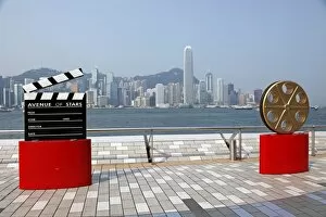 Images Dated 9th August 2012: Avenue of Stars and the Hong Kong Skyline