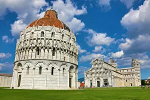 Images Dated 3rd September 2019: Baptistery of St John, Cathedral, Leaning Tower of Pisa, Italy