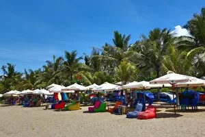 Images Dated 30th November 2013: Beach umbrellas and deckchairs on Legian Beach, Denpasar, Bali, Indonesia
