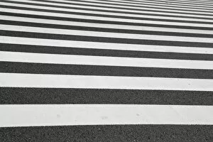 Images Dated 8th April 2013: Black and white lines of a Japanese zebra pedestrian crossing in Ginza, Tokyo, Japan
