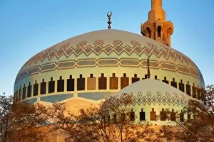 Images Dated 16th October 2016: Blue mosaic dome of the King Abdullah I Mosque, Amman, Jordan