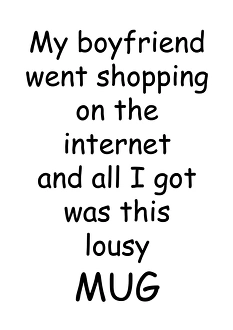 My boyfriend went shopping on the internet mug