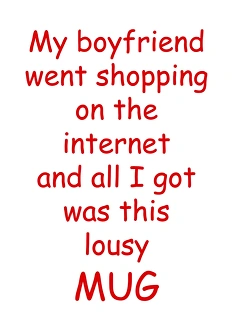My boyfriend went shopping on the internet mug