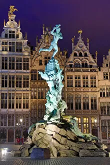 Antwerp, Belgium Collection: The Brabo Fountain in the Grote Markt in Antwerp, Belgium