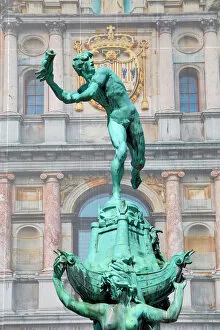 Antwerp, Belgium Collection: The Brabo Fountain in the Grote Markt in Antwerp, Belgium