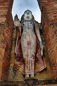 Sukhotai, Thailand Collection: Buddha Statue at Wat Mahathat temple, Sukhotai, Thailand