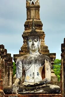 Sukhotai, Thailand Collection: Buddha Statue at Wat Mahathat temple, Sukhotai, Thailand