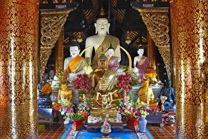 Images Dated 16th April 2014: Buddha statues in Wat Inthakhin Sadue Muang Temple in Chiang Mai, Thailand