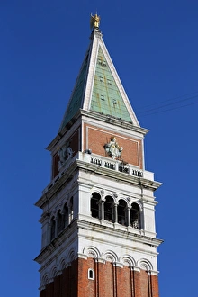 The Campanile, Bell Tower, in St. Marks Square, Piazza San Marco, in Venice, Italy The Campanile, Bell Tower, in St. Marks Square, Piazza San Marco, in Venice, Italy
