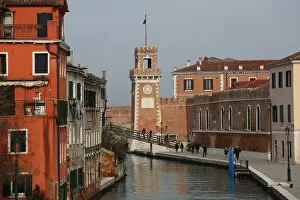 Images Dated 9th February 2013: Canal and tower in Venice, Italy
