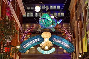 Christmas Lights and decorations in Carnaby Street, London