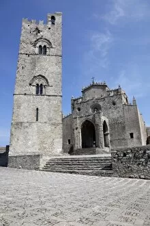 Sicily Collection: The Cathedral Church and Bell Tower in Erice, Sicily, Italy