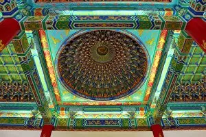 Images Dated 10th April 2015: Ceiling decorations on the Thean Hou Chinese Temple, Kuala Lumpur, Malaysia