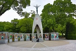 Images Dated 5th July 2015: Childrens Peace Monument in the Hiroshima Peace Memorial Park, Hiroshima, Japan