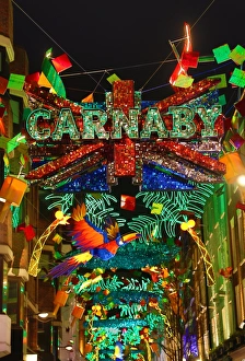 Christmas Lights and decorations in Carnaby Street, London