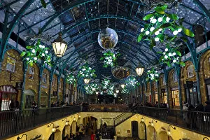 Christmas 2018 Collection: Christmas lights switched on in Covent Garden Market, London