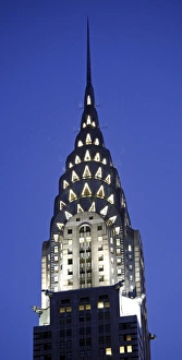 The Chrysler Building illuminations at night in New York, United States of America The Chrysler Building illuminations at night in New York, United States of America