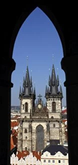 Perfect for Phone Covers Collection: Church of our Lady before Tyn seen through window arch, Old Town Square, Prague, Czech Republic