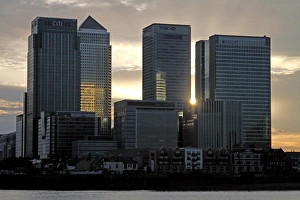 Sunset over the London skyline